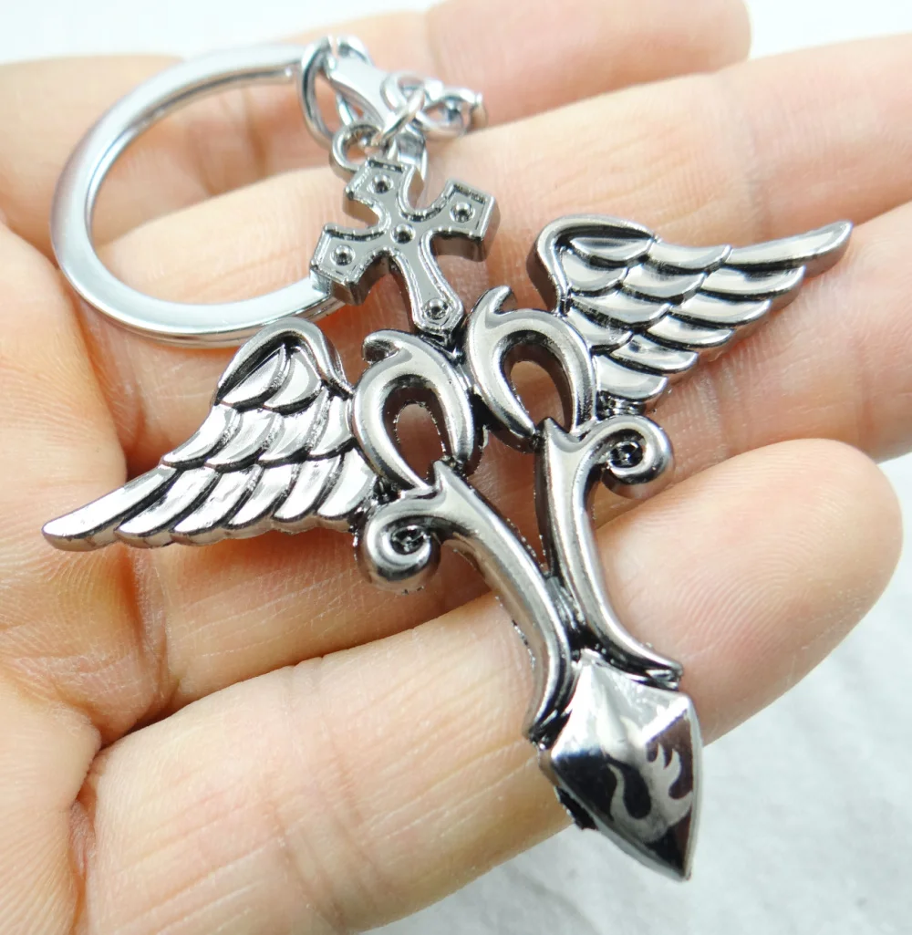 

4Pcs/lot 56*56MM Alloy key wing carving key chain car pendant key chain free shipping p493