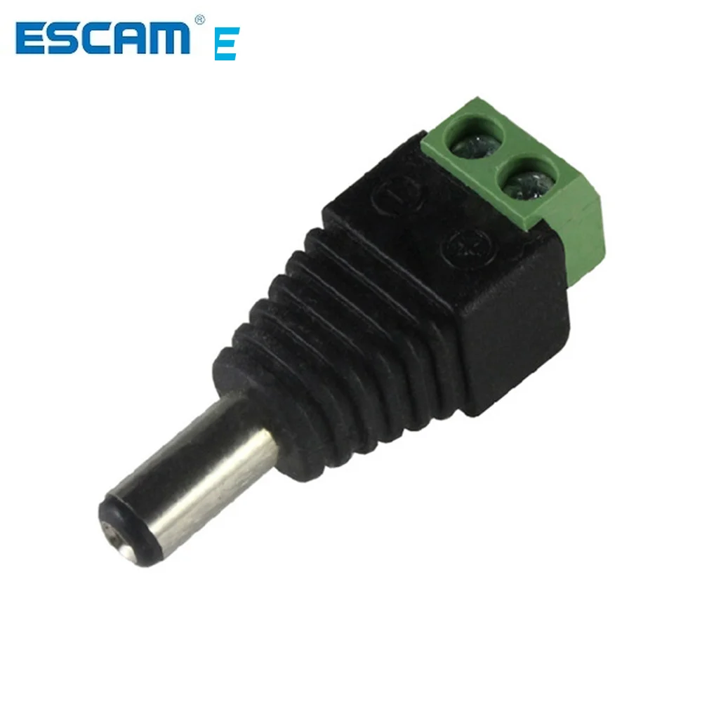ESCAM 10 шт./лот разъем BNC для камер скрытого наблюдения профессиональный Мужской DC преобразователь питания/адаптер постоянного тока для камер видеонаблюдения