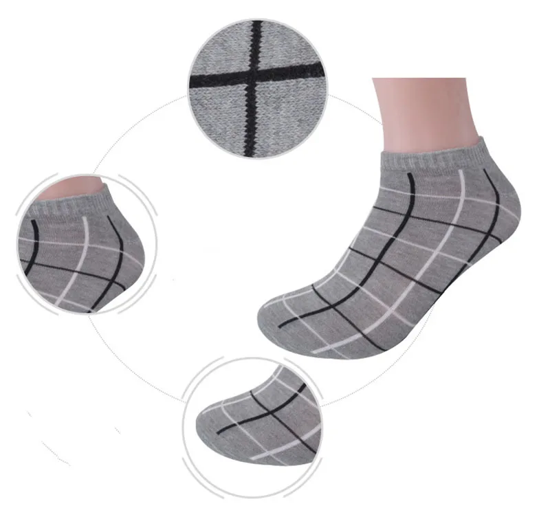 5 пары мужских носков лучшее качество личности Клетчатый узор Винтаж мужские Ботильоны летние дышащие носки дезодорант хлопковые носки Meias