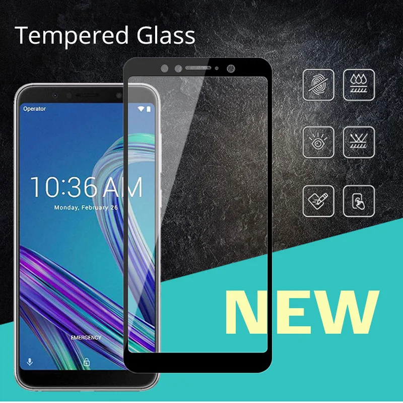 خفف من الزجاج ل Asus ماكس برو M1 ZB602KL كامل غطاء الهاتف واقي للشاشة الزجاج ل Zenfone ZB 602KL طبقة رقيقة واقية ZB602 KL