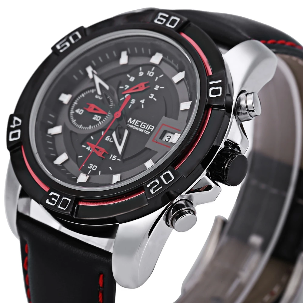 megir men's chronograph analog quartz watch