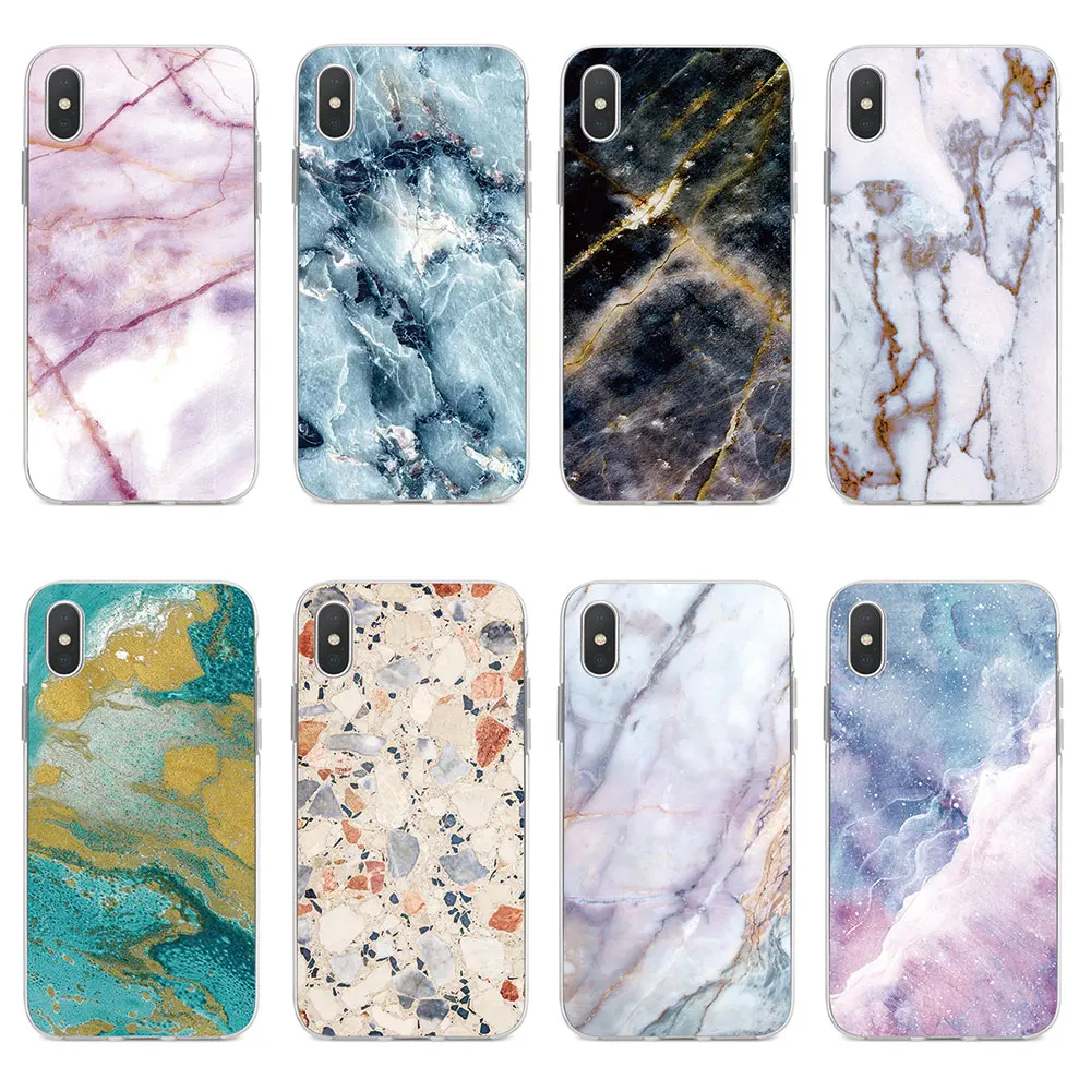 Phone Case For iPhone 6 6S 7 8 Plus 5 5S SE Cover Marble Patterned Silicone Fundas X XR XS MAX |