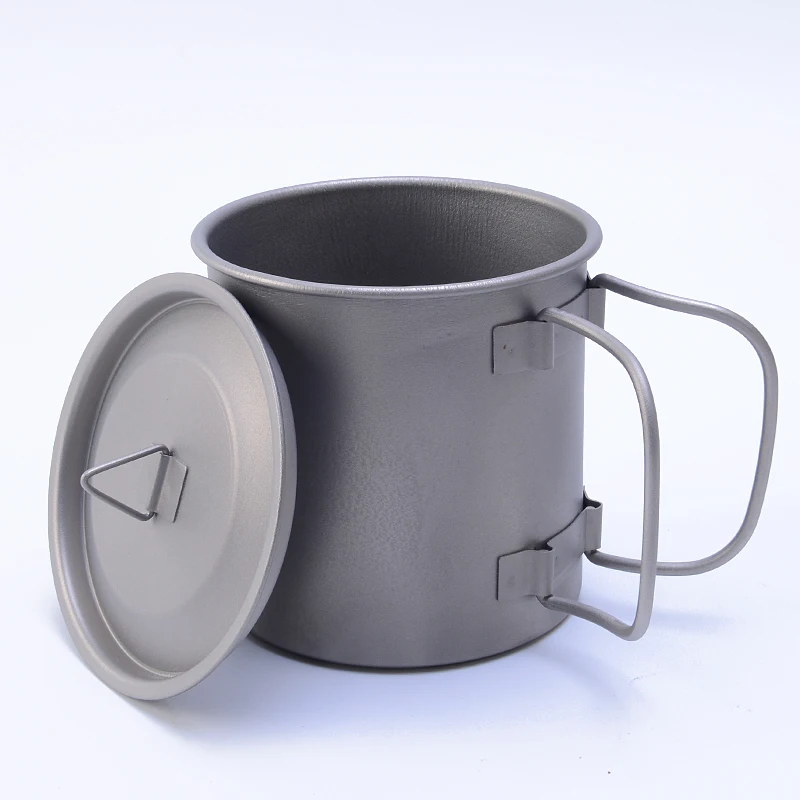

Huanhao Ultralight Titanium Cup Mug 400ml Outdoor Water Cup Camping Picnic Water Mug Tableware with Foldable Handle