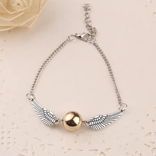 Ouro bola pulseira prata cor asas steampunk vintage moda filme jóias por atacado