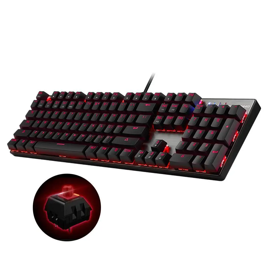 

Computer 104 Keys Gaming Wired Mechanical Keyboard LED DC 5V Backlit USB 2.0 Anti-Ghosting