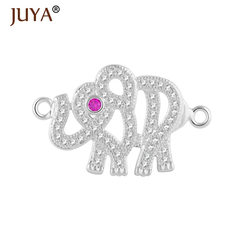 Jewelry-Making-Supplies-1pcs-Wholesale-Price-2-Style-Elephant-Charms-Connector-For-Bracelet-Micro-Pave-CZ