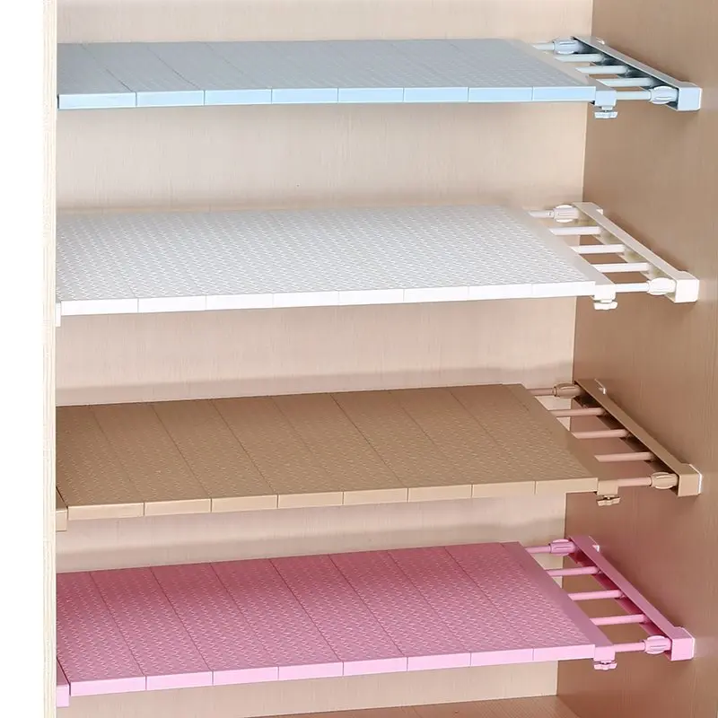 

Nail-free Wardrobe Layered Separated Shelf Space Saving hanger bathroom Kitchen Cabinet Storage rack Adjustable Closet Organizer