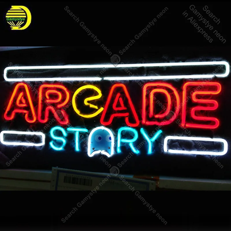 

Neon Sign for Arcad Story neon bulb Sign Beer Bar Pub Neon lights Sign glass Tube Iconic Advertise Light Game Room Bar Signs VD