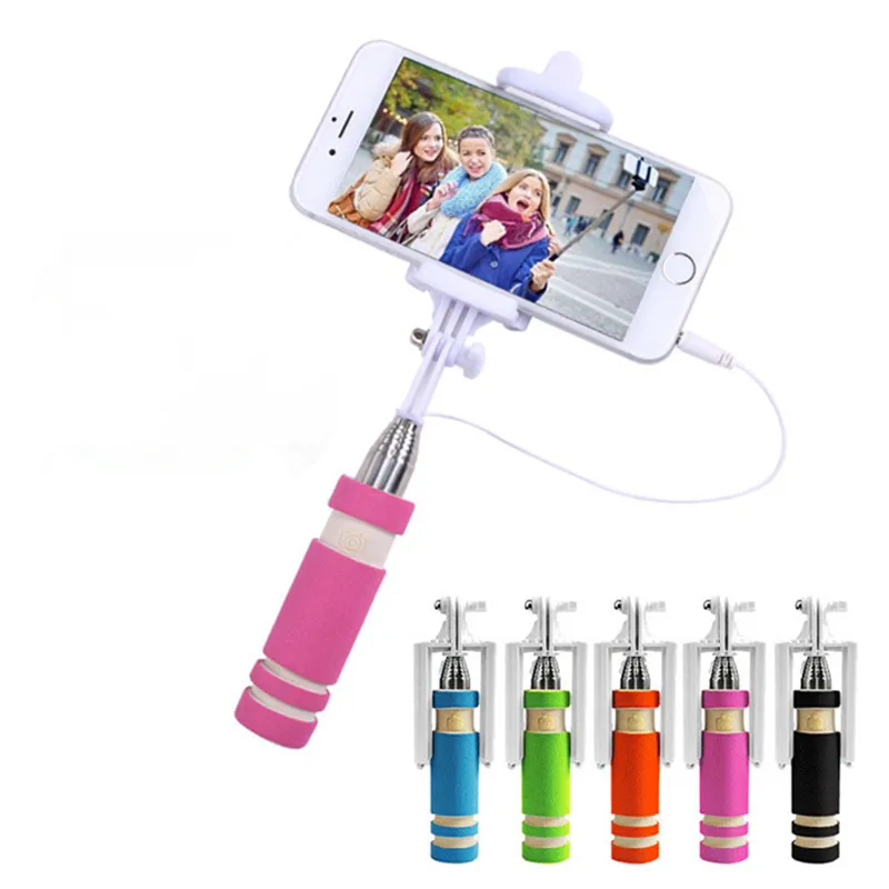 

cute Mini Sponge Foldable Selfie Stick Extendable Mobile Phone Camera Monopod Portrait Handheld For iPhone 6 6S Plus 5 5S SE 5
