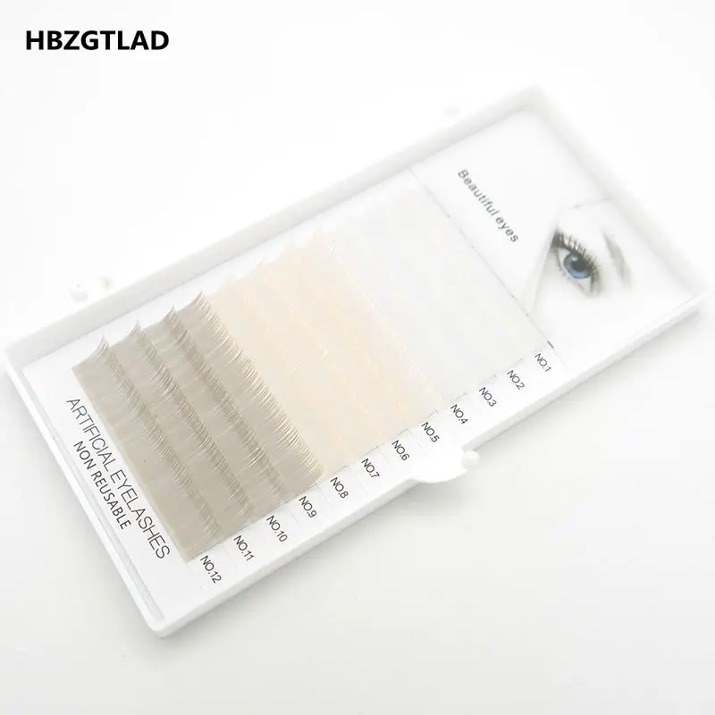 HBZGTLAD Новые Накладные Ресницы C/D curl 0,07/0,1 мм 8-15 мм белые+ бежевые+ серые ресницы индивидуальные цветные ресницы искусственные ресницы для наращивания