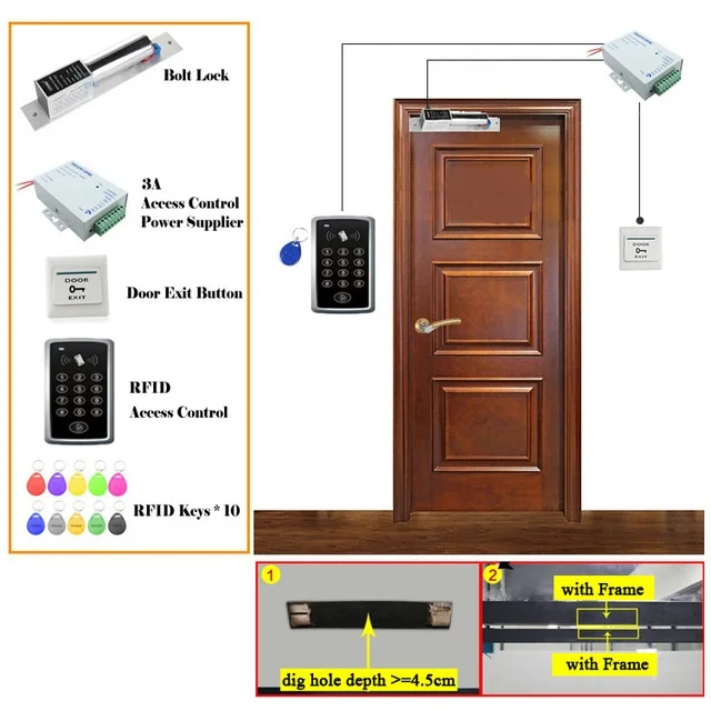 RFID система контроля доступа комплект деревянные очки двери набор Eletric магнитный замок ID карты Keytab Мощность Поставщик кнопка выхода