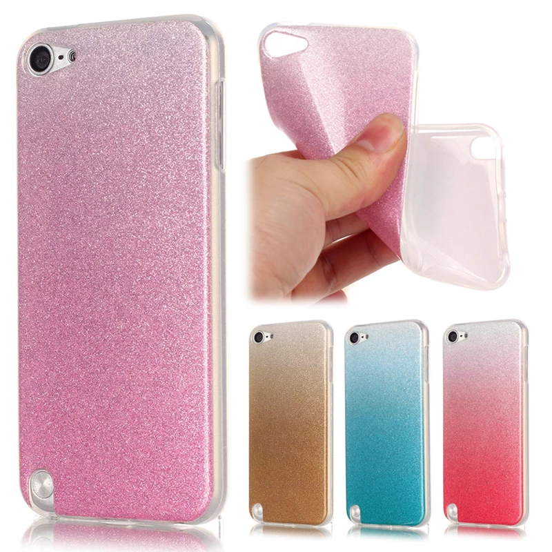 For Coque iPod Touch 5 Case Silicone Glitter Bling Gradient Cover 6 Transparent Phone |