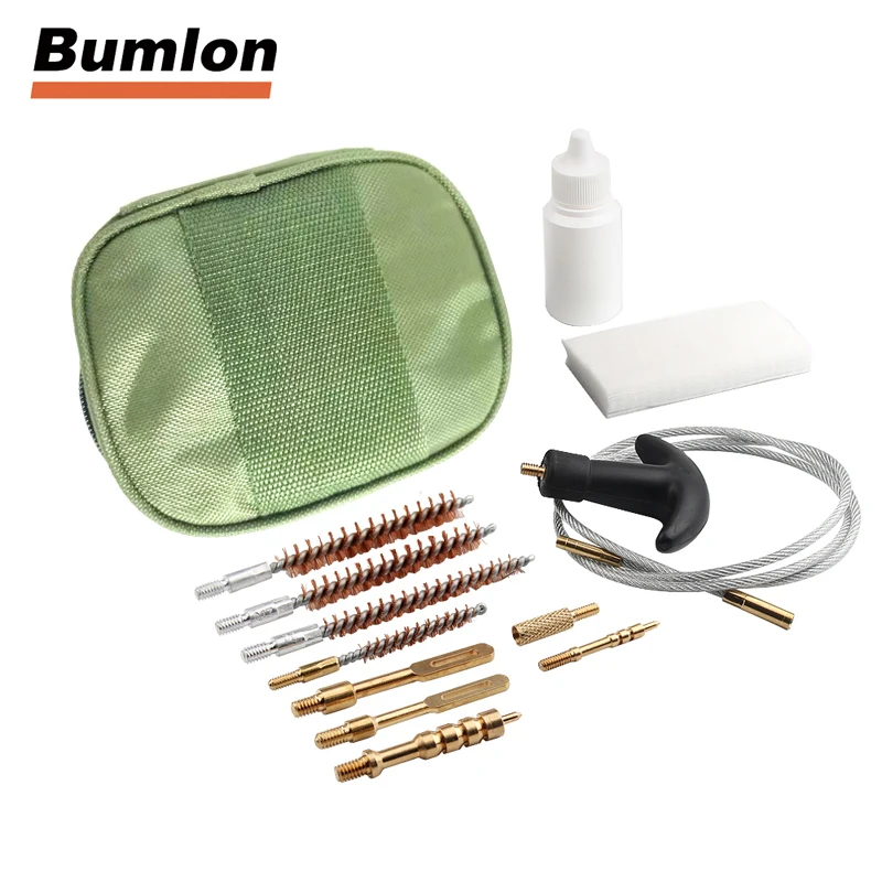 Gun Pistol Cleaning Kit Set Nylon Bag Rod Brass Brush Gun cleaning for