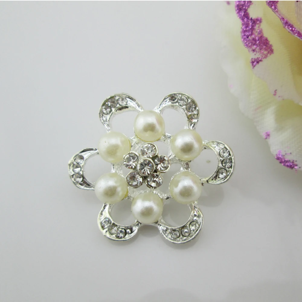 BT292 30mm 5pcs flower Rhinestone Buttons Shank Clothing Sewing ...