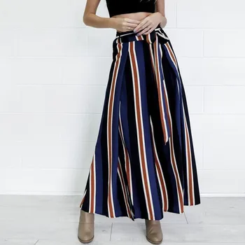 

Spring And Summer Women Fashion Wide Leg Pants Casual Comfortable Striped Pants