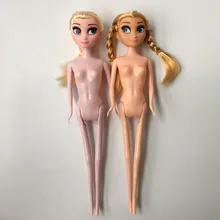2016 New 29cm Girl Princess Doll Elsa Anna Long Hair Nake Body With Head Toy Children