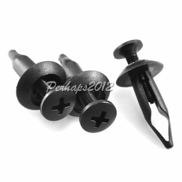 500x Black Nylon Rivet Fastener Mud Retainer Push Clips for Chrys 1987 On 6502871 for Fd N803946