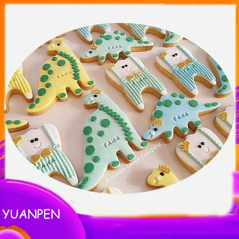 

1pcs cartoon Dinosaur teeth Metal Cookie Cutter Fondant Cake Tool Pastry Shop Cupcake Cooking mould gateau patisserie