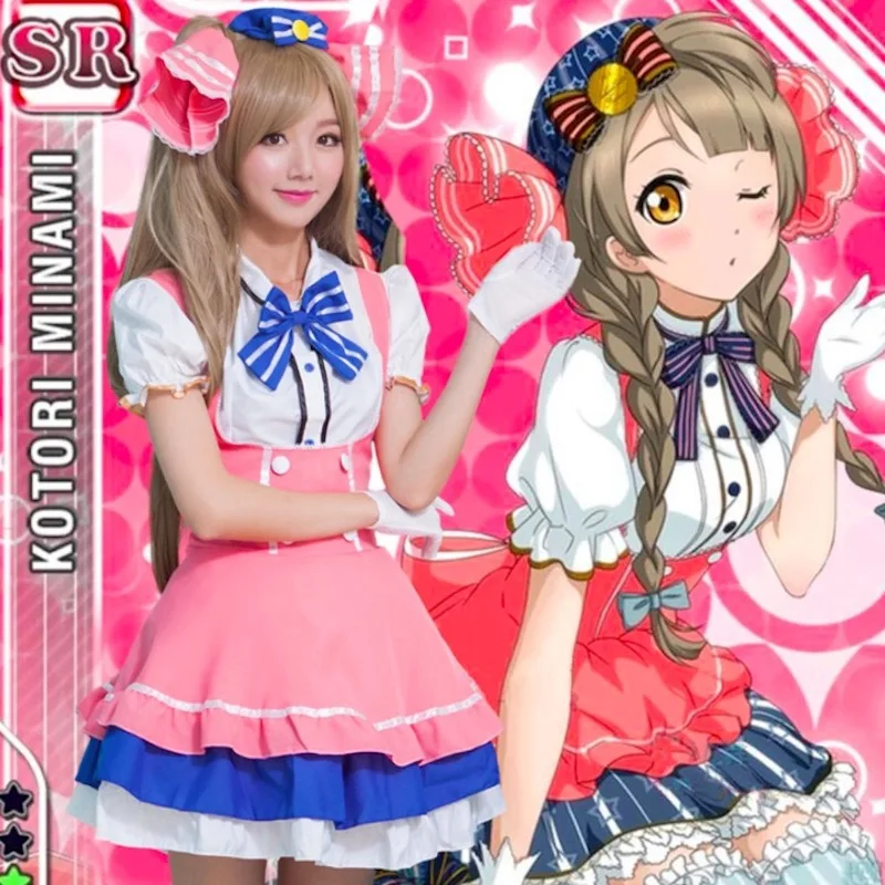 Аниме Love Live Косплей Костюм Lovelive Minami kotory конфеты горничная униформа Женская