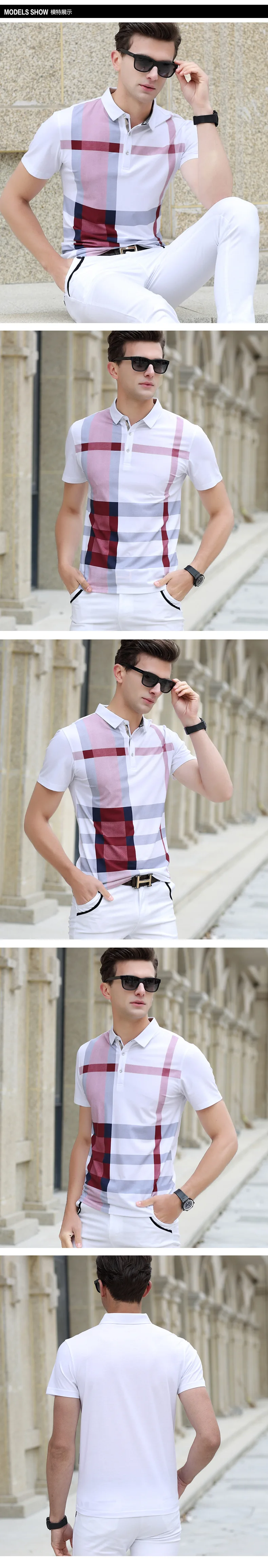 Летняя мужская рубашка поло, брендовая одежда, хлопок, короткий рукав, деловая, повседневная, клетчатая, дизайнерская, homme camisa, дышащая, размера плюс
