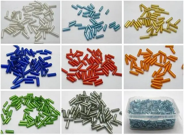 

2000 Mixed Color Glass Tube Bugle Seed Beads 2X7mm + Storage Box