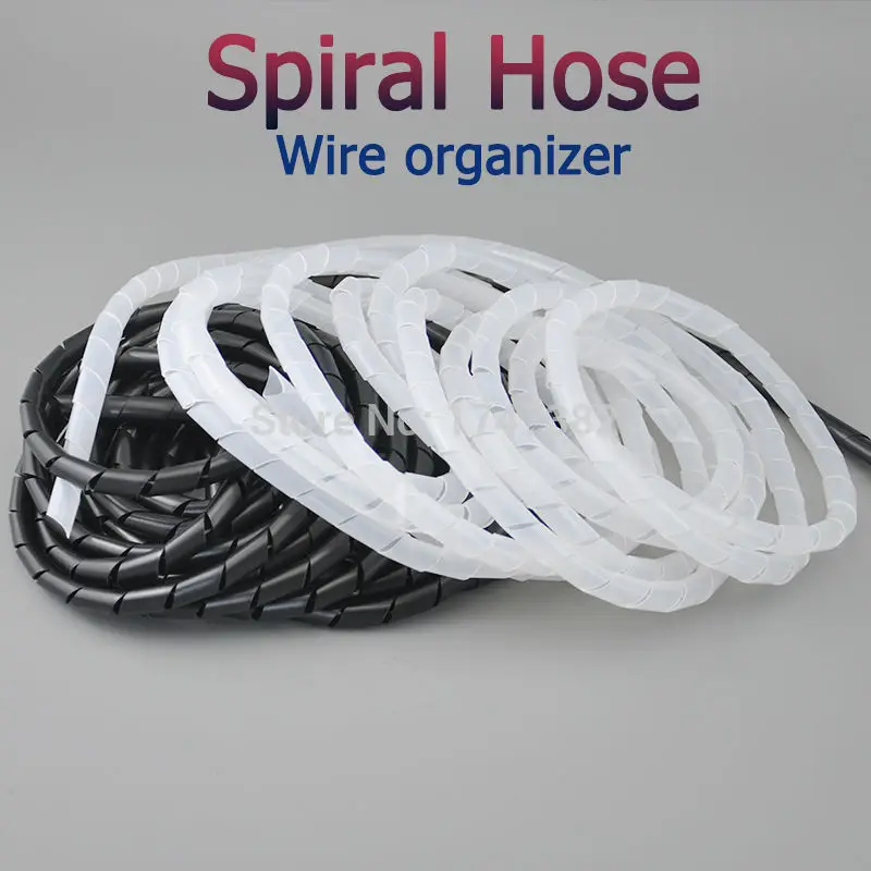 12mm 7.5M/Roll Spiral Wrapping Bands Transparent Wire Winding Hose