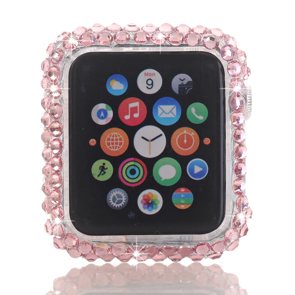 

Hard Frame Protective Case For Apple Watch Series 1 2 3 38mm 42mm Luxury Bling Crystal Diamonds Cover Shell Perfect Match Bumper