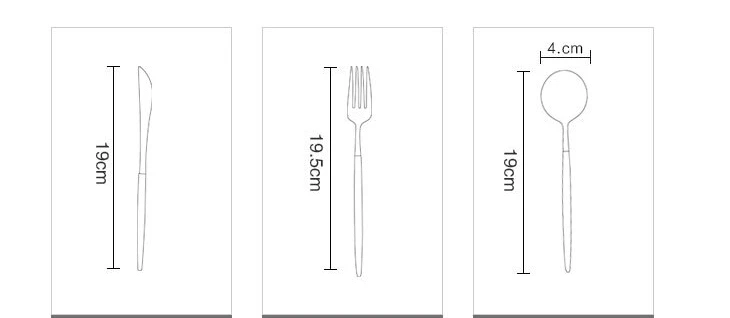 Набор из 3 предметов, Высококачественная золотая ручка, 304 нержавеющая сталь, столовая вилка, ложка, набор ножей, белый и черный цвет