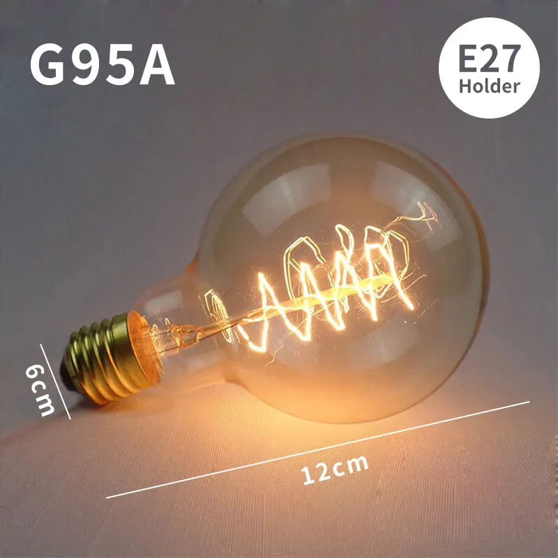 EL ретро Edison LED светильник лампочка E27 E14 40W 220V ST64 C35 G80 G95 T45 T30 T185 T10 A19 ST64 ампулы лампы Винтаж ламп Эдисона - Цвет: Spiral G95A