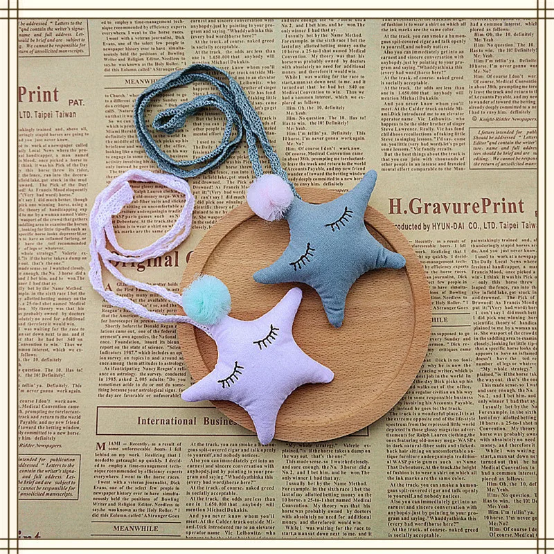 

Korea Cute Handmad Fabric Star Smiling Eyes Kids Necklace Pendant Baby Chain Necklace Fashion Jewelry Children Girl-XXCGNL003F