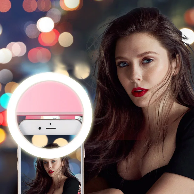 Rovtop USB charge LED Selfie Ring Light for Iphone Supplementary Lighting Selfie Enhancing Fill Light For Phones