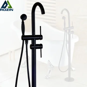 

Black Bronze Floor Standing Bath Tub Faucet Free Standing Bath Shower Tub Filler Brass Handshower Clawfoot Mixer Taps