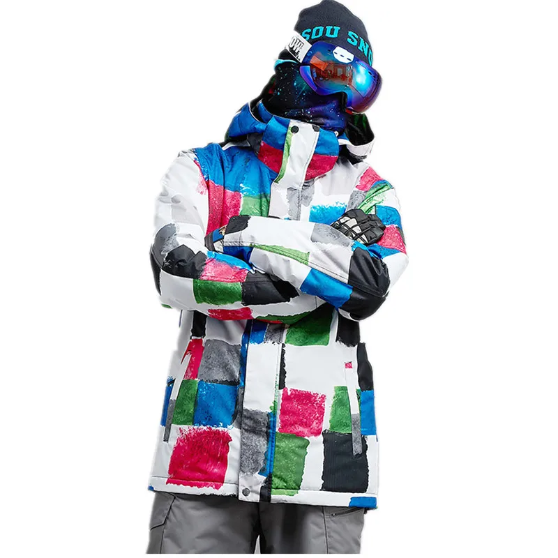 Мужская куртка для сноуборда, зимняя теплая одежда, спортивная одежда для отдыха на природе, катания на лыжах, сноуборде, утолщенная Теплая мужская куртка, Новинка - Цвет: Белый