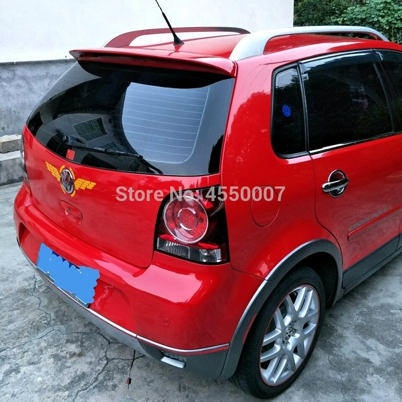 Для Volkswagen Polo 2006 2007 2008 2009 2010 задний багажник спойлер на крышу ABS пластик Неокрашенный праймер цвет украшение в виде хвостового крыла