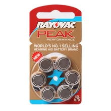 60 PCS Rayovac Peak Hearing Aid Batteries Zinc Air 675/A675/PR44 Free Shipping!