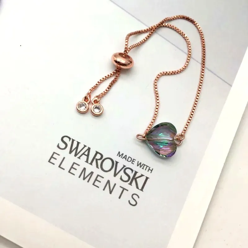 MS betti роскошный браслет с покрытием из розового золота с кристаллами SWAROVSKI сердце для мальчиков и девочек хип-хоп подарки на год