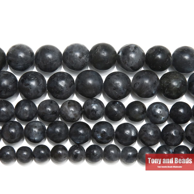 

Free Shipping Natural Stone Black larvikite Labradorite Round Beads 15" Strand 4 6 8 10 12 14MM Pick Size For Jewelry Making