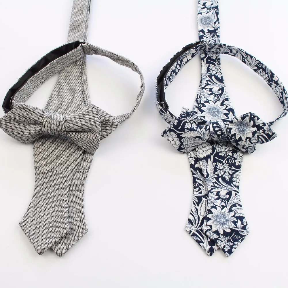 

Mens Handmade Cotton Bowties Plain Self Tie Designer Flower Paisley Bow Ties Cravat Butterfly