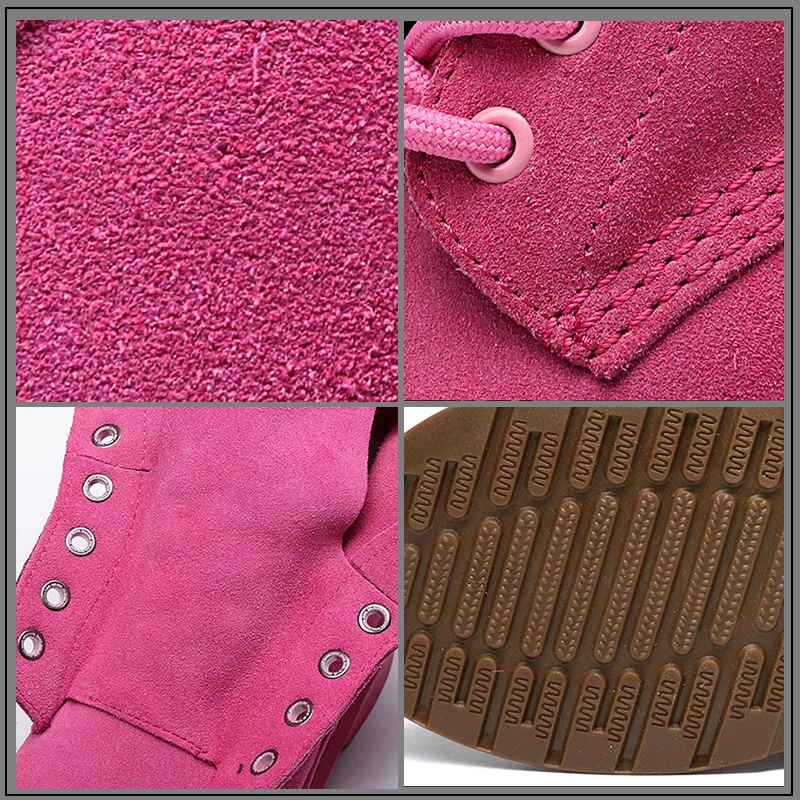 Г., женские ботинки из натуральной кожи обувь в стиле милитари розовый цвет, Botas Feminina, женские мотоциклетные ботильоны, модные ботинки женские Mujer