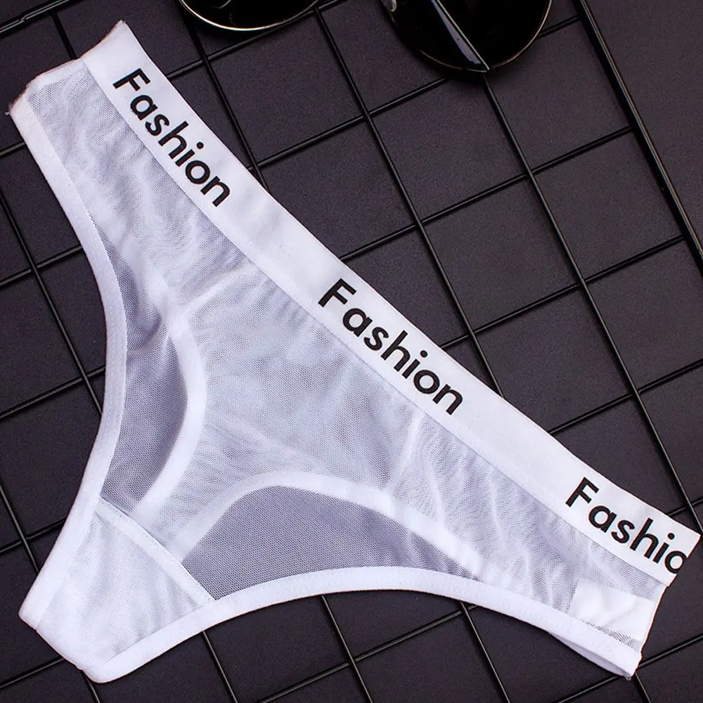

2019 Summer Soft Briefs G-string Underwear Women Sexy Panties Cotton Soft Lace Thongs Ultra-thin Mesh Transparent Panties