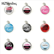 2019 nouveau mode français J'ai un Super PAPA en acier inoxydable pendentifs rond Je Suis Une Super TATA cadeaux