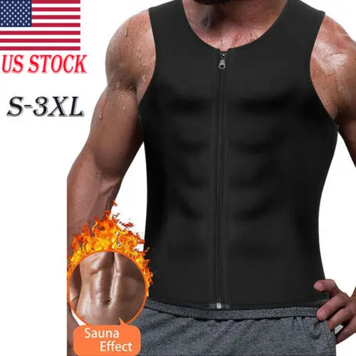 

Men's Sweat Vest Body Shaper Shirt Thermo Slimming Sauna Suit Weight Loss Black Shapewear Ultra Neoprene Waist Trainer