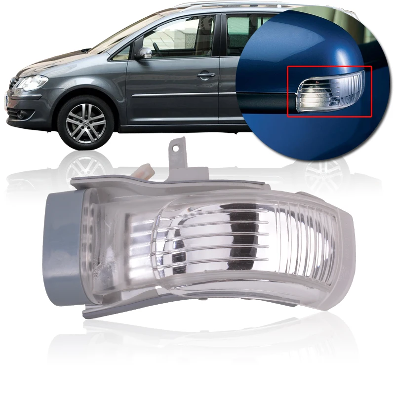 Capqx натуральная зеркало заднего вида для VW TOURAN 2004 2005 2006 2007 2008 2009 2010 боковое зеркало светодиодный Поворотная сигнальная лампа светильник 1T0949102