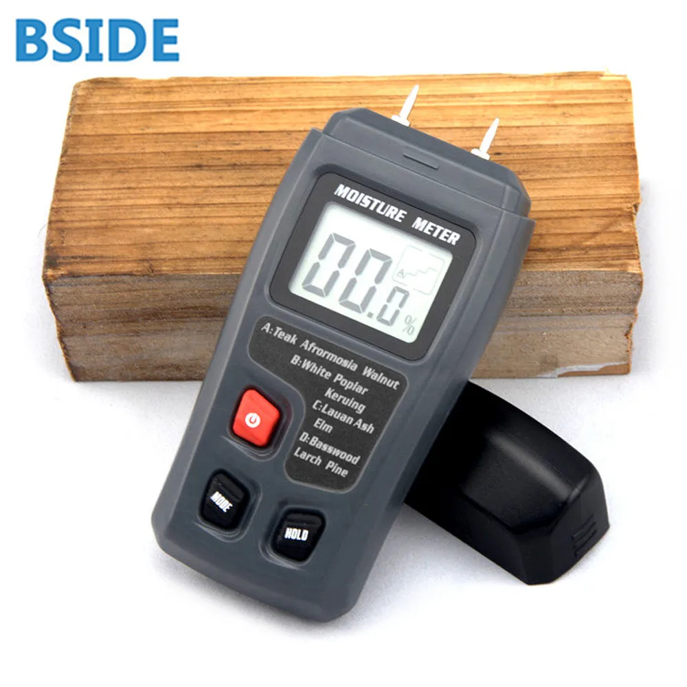 BSIDE EMT01 Two Pins Digital Wood Moisture Meter with LCD Reading