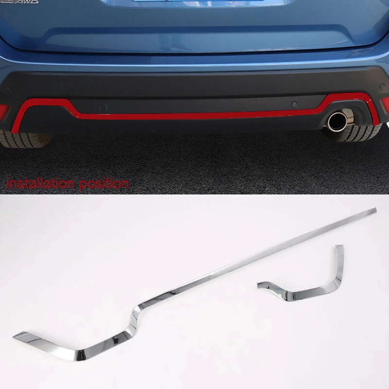 

Car Styling Chrome Exterior Rear Bumper Bottom Protector Cover Trim 2pcs For Subaru Forester SK 2019