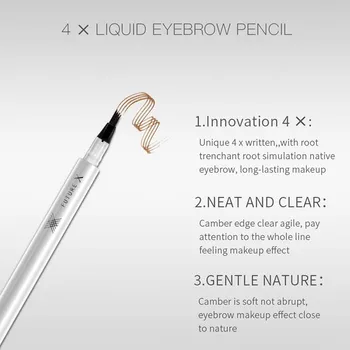 

Eyebrow Tattoo Pen Waterproof Fork Tip Eyebrow Ink Pencil 4 Heads Liquid Eye Brow Makeup Blonde Brown Color Q1
