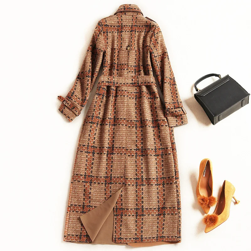 Adultes Longue Plaid De Mode Tranchée Pour Couture Nouvelles Daim Kaki Hiver Vêtements Femmes 2018 Manteau 8qYBSY