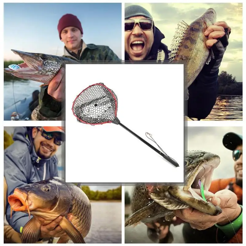 

Aluminum Alloy Pole Telescoping Foldable Landing Net for Fly Fishing Red Outdoor Fishing Tool Fishing Net Network Red