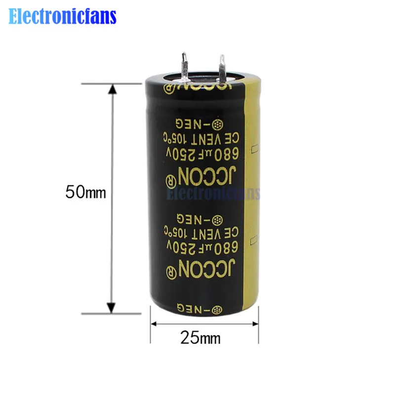

250V 680uF 25X50mm Aluminum Electrolytic Capacitor High Frequency Low ESR 250V680uF 25*50mm Through Hole Capacitor