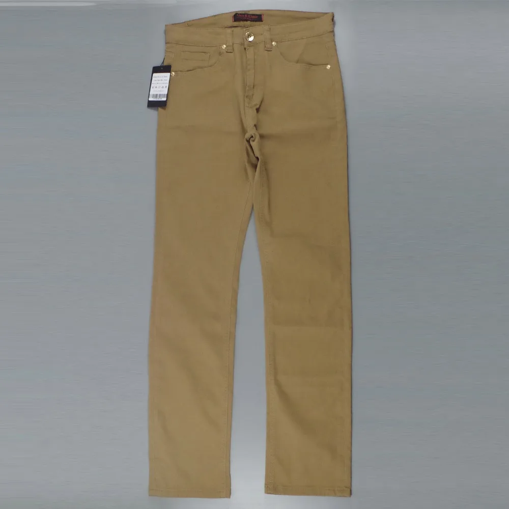 Мужские Стрейчевые джинсы Alice & Elmer прямые облегающие цвета хаки|jeans pants|straight legstraight